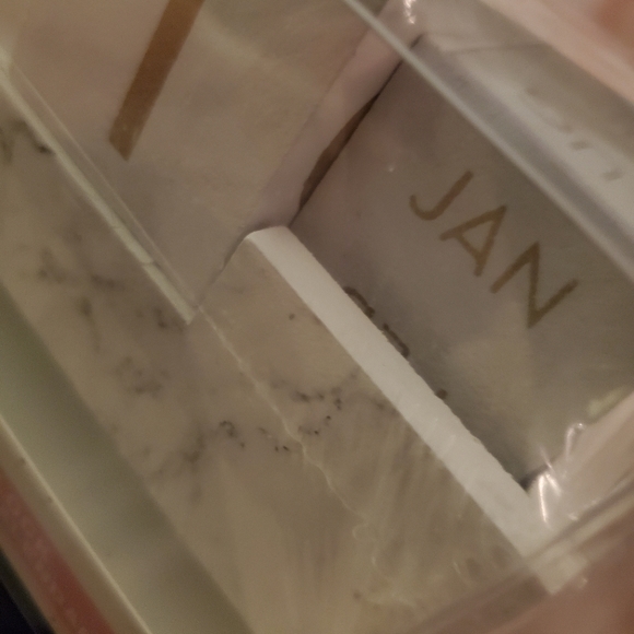 Wood block perpetual calendar marbleized look N.w. - Picture 2 of 5